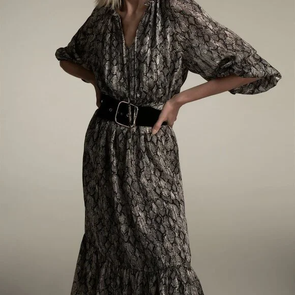 NWT ZARA ANIMAL PRINT MIDI DRESS size S - Picture 4 of 11